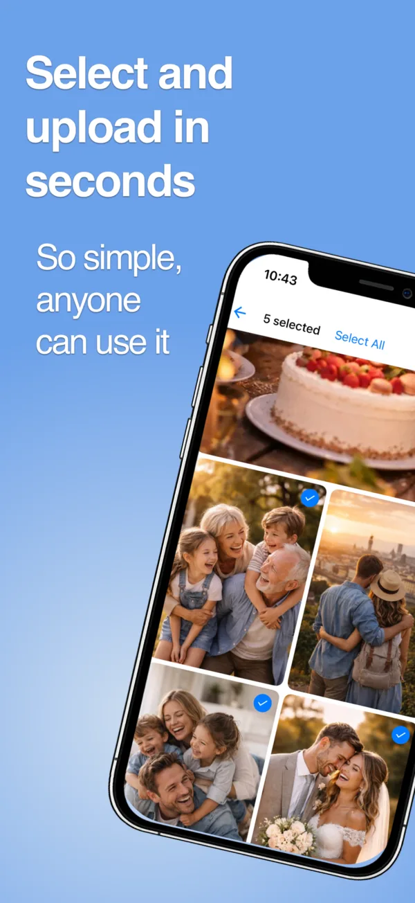 Selecting and uploading photos in seconds with Yogile