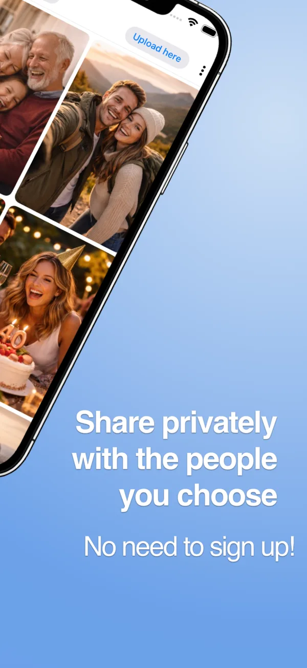 Sharing Yogile photos privately without requiring guests to sign up